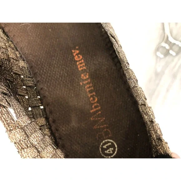 Bernie Mev Catwalk Women's Mary Jane Wedge Bronze Textile 10 Elastic Comfort - Picture 6 of 7